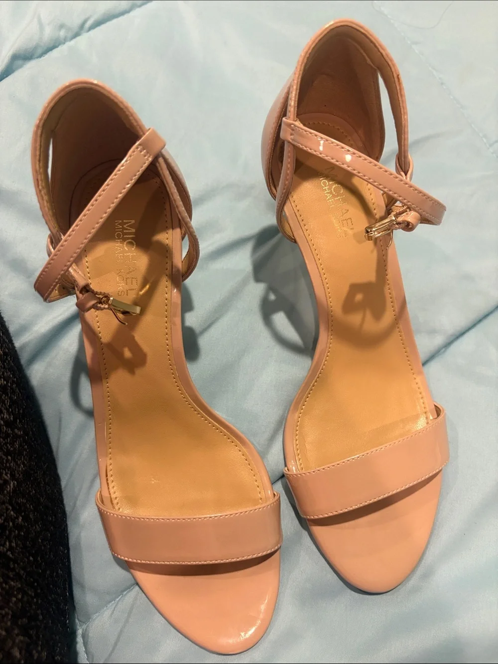 Michael Kors Blush Patent Leather Ankle-Strap Heels